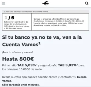 Comparativa Cuenta Online BBVA vs Cuenta Vamos Ibercaja